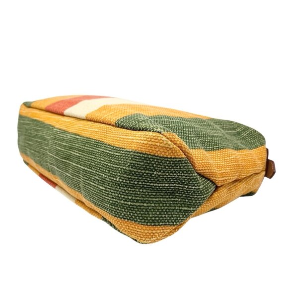 GUCCI Vintage Horsebit Multicolor Stripe Hobo Bag Zip Camel Canvas [106018] - Picture 9 of 12